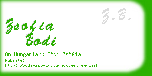 zsofia bodi business card