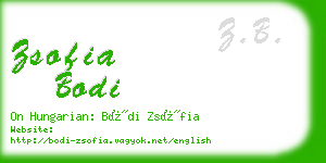 zsofia bodi business card